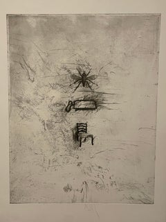 Large Donald Saff Surrealist Pop Art Aquatint Etching Bee, Chair, Pot