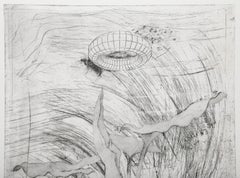 Plant Ring II, Surrealist Etching on Arches by Donald Saff