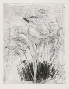 Plant Ring II, Surrealist Etching on Arches by Donald Saff