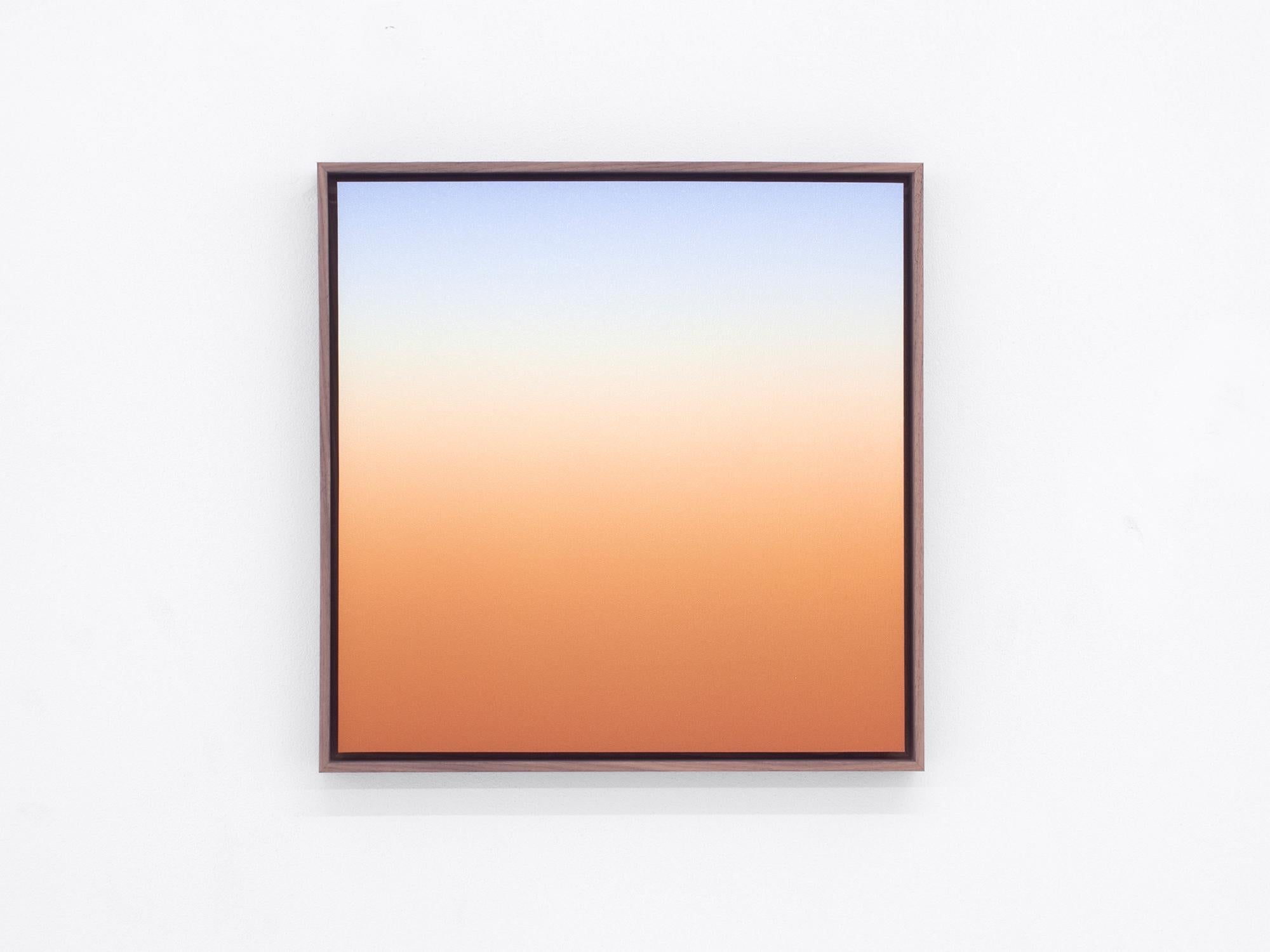 Donald Schenkel  Abstract Painting - Cobalt and Orange Pastel Square (Twilight)