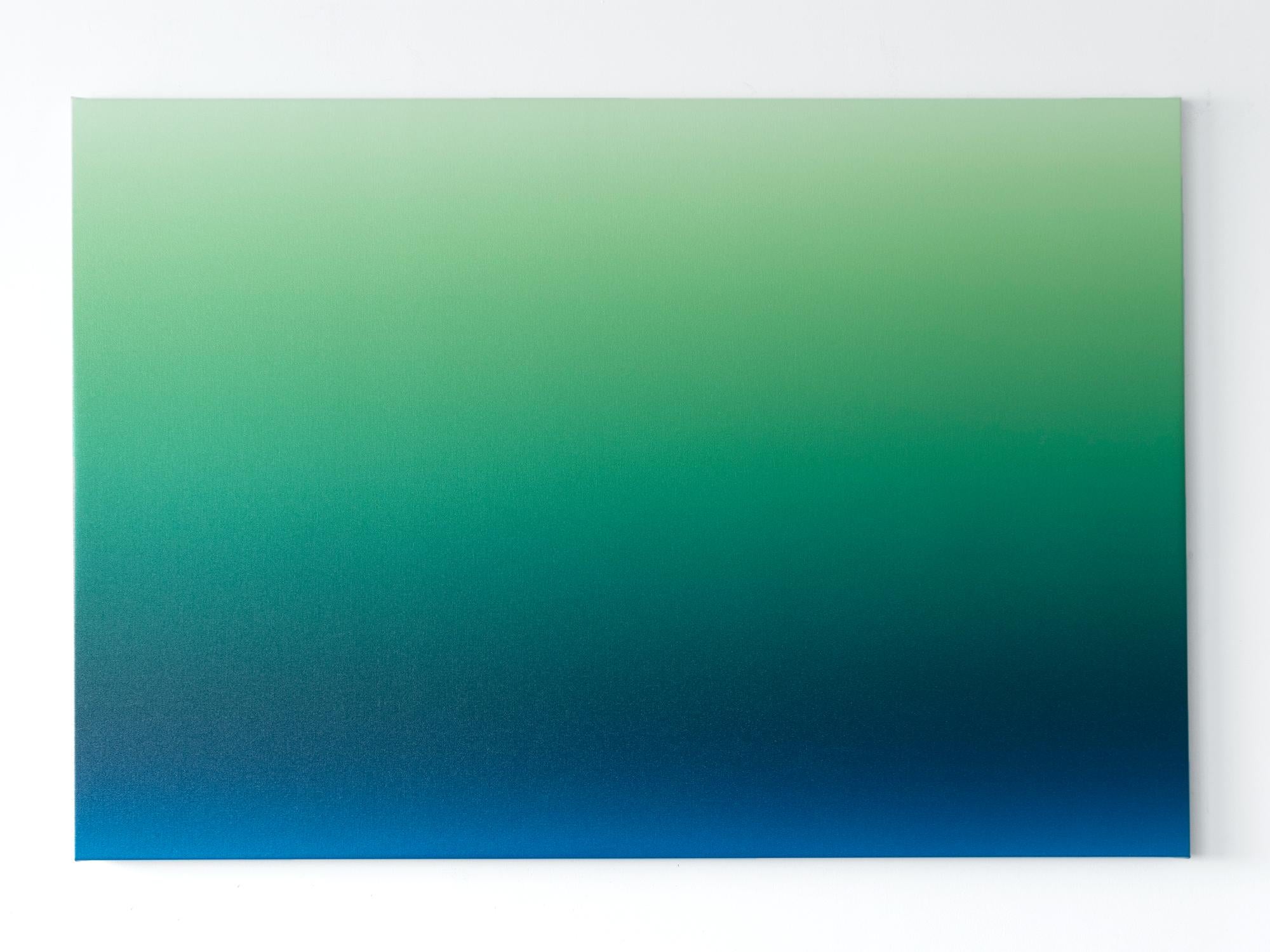 Donald Schenkel  Abstract Painting - Soft Green Dark No.1