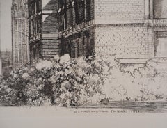 Chicago, Michigan Avenue n°1 - Incisione originale, 1931 ca.