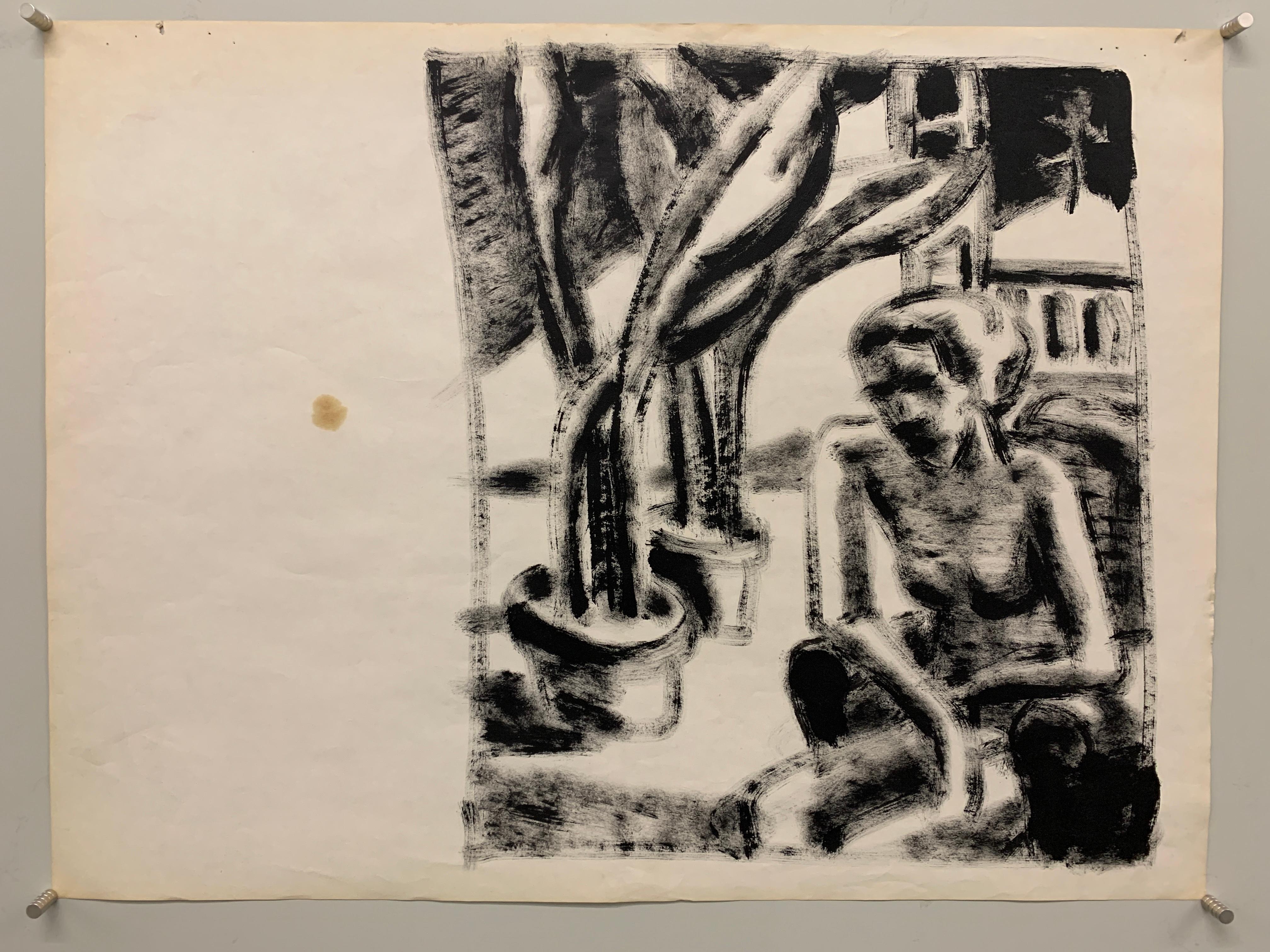 Figuratives Gemälde „ Akt im Park“, MOMA-Künstler, Mitte des Jahrhunderts, 1950er Jahre – Painting von Donald Stacy