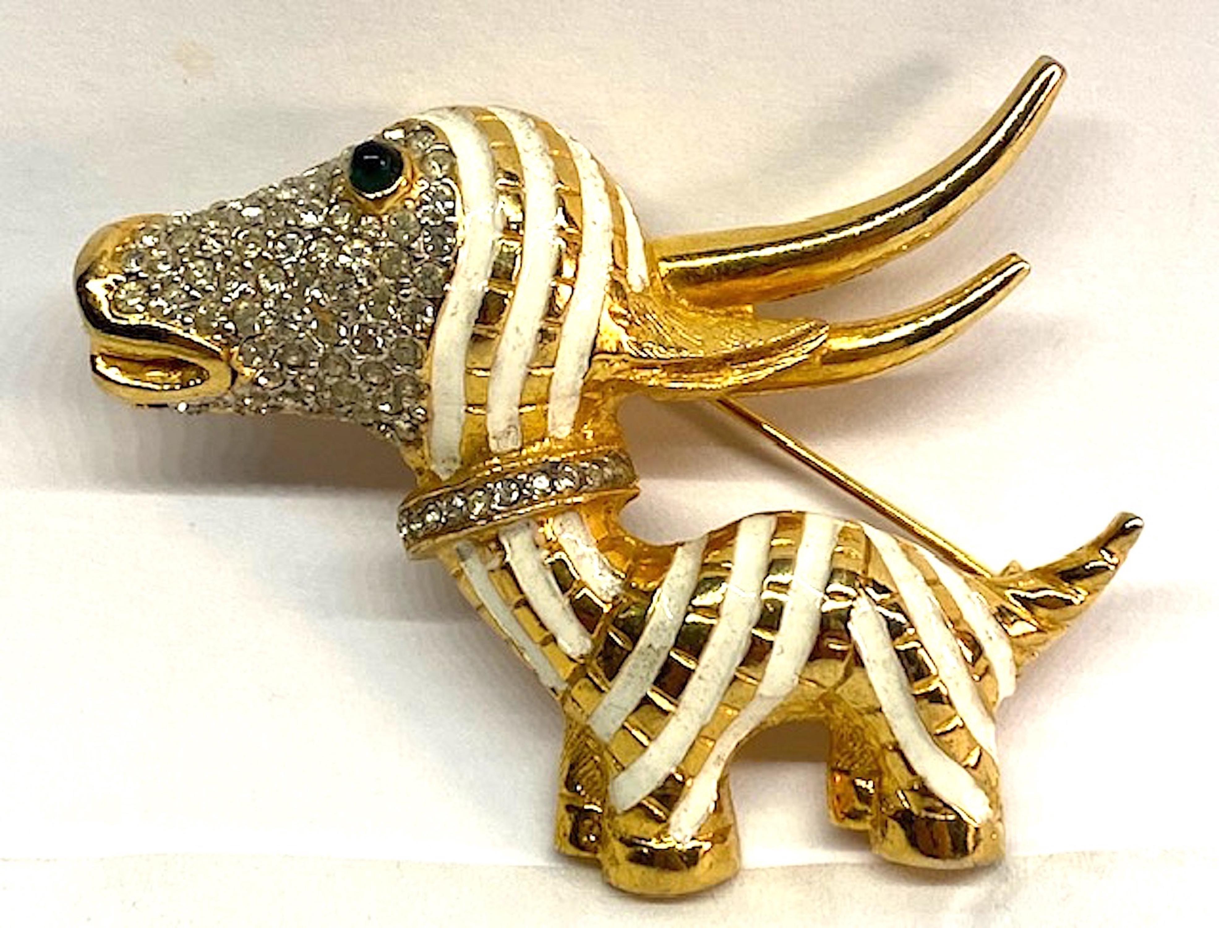 Donald Stannard 1970s Stripe Antelope Brooch In Good Condition In New York, NY