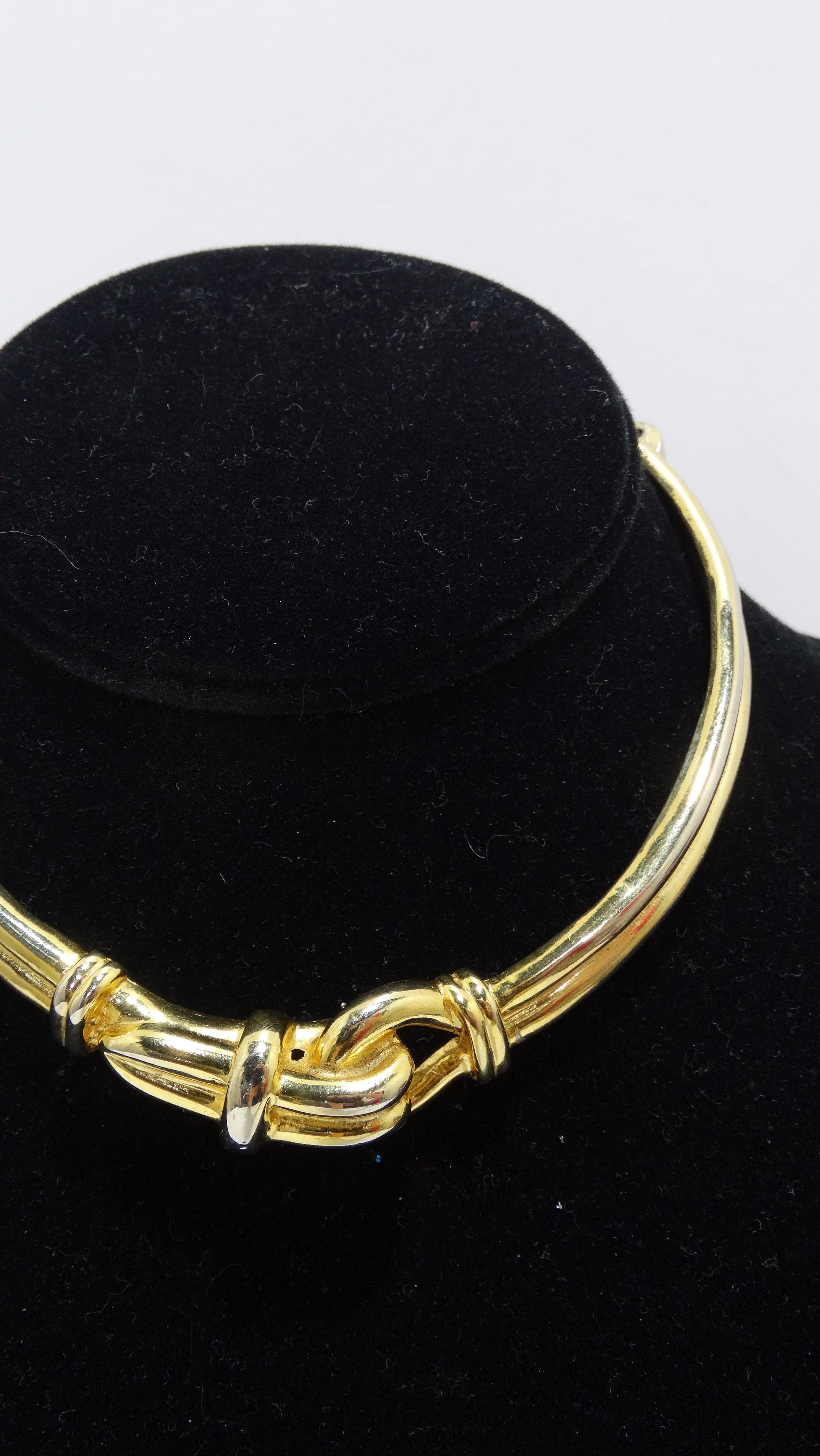 You will feel nothing short of bold and beautiful in this 1980's Donald Stannard necklace! Do not overlook the crafted details. Notice the knot-details that detail the piece, the hook-closure, and the choker length. Signed Donald Stannard as