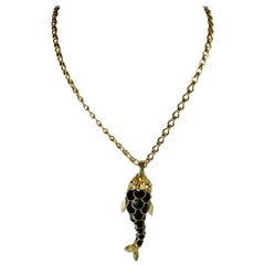 Donald Stannard Vintage Fish Pendant Necklace, 1980s