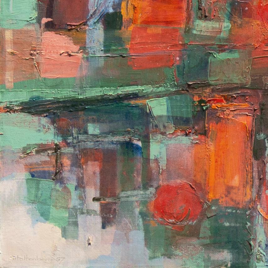 'West Side, New York', Central Park, Manhattan Modernist Abstract, BMFA, Harvard - Painting by Donald Stoltenberg