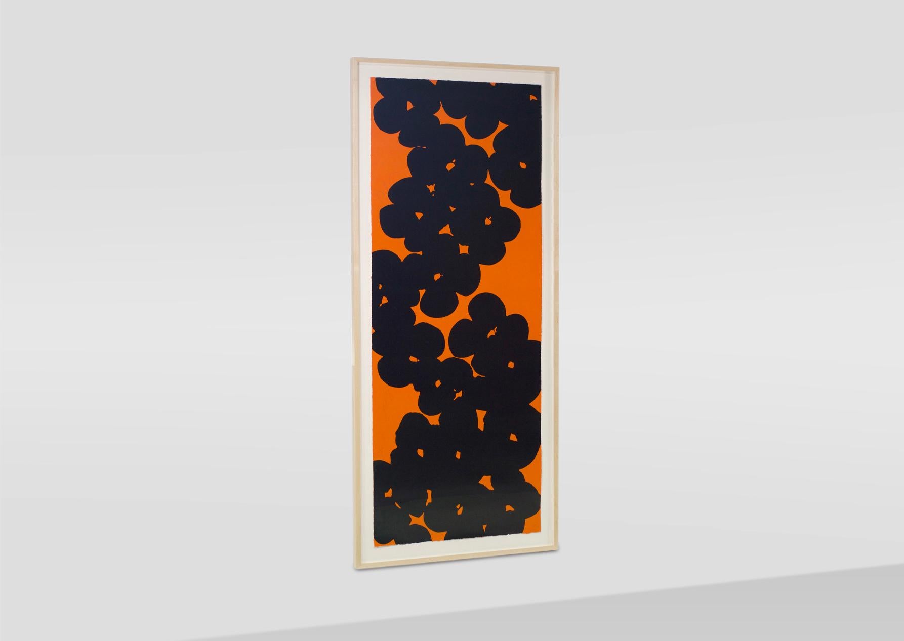 Modern Donald Sultan Black on Orange, 2018 For Sale