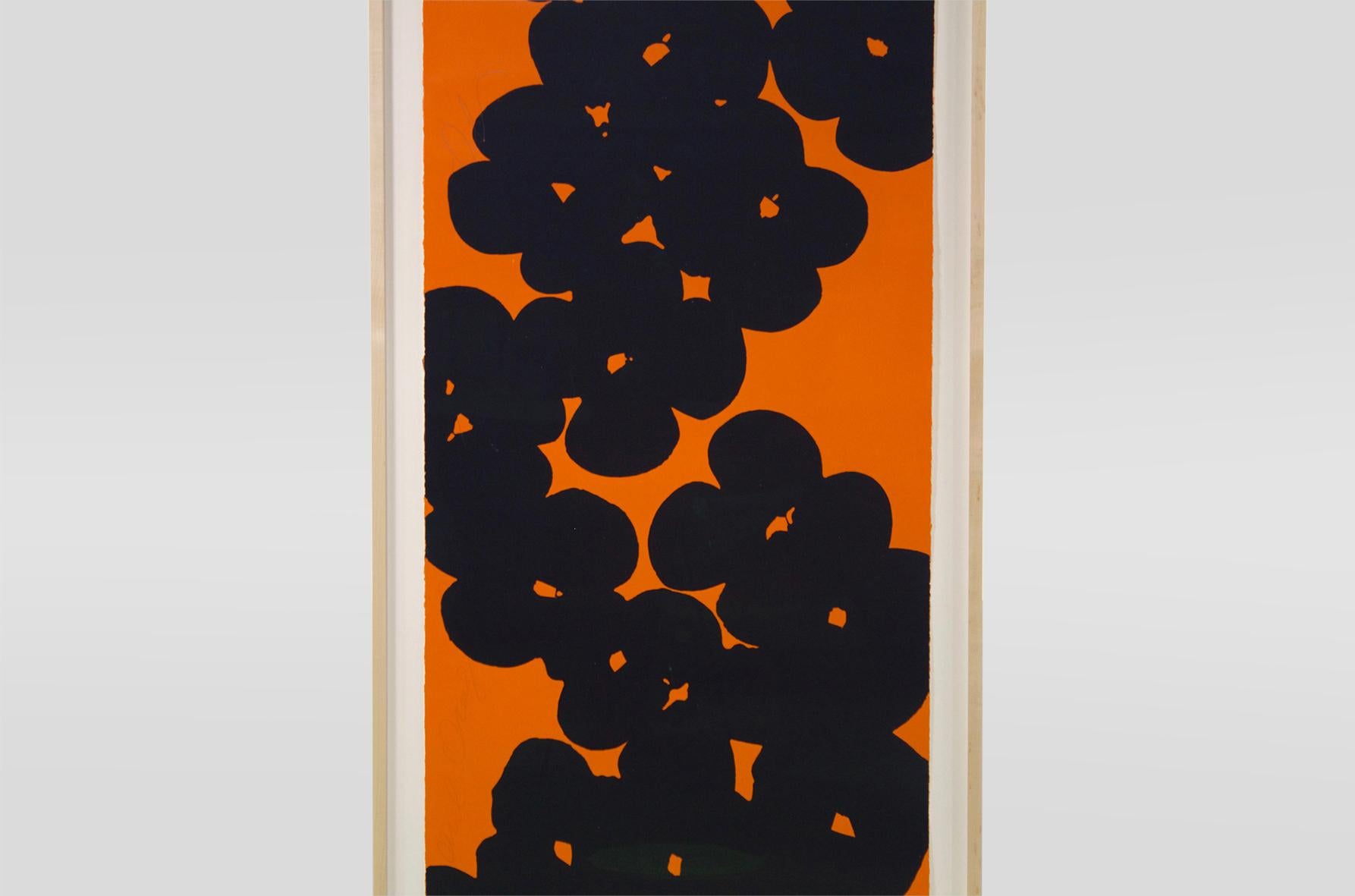 Nord-américain Donald Sultan  Noir sur orange, 2018 en vente