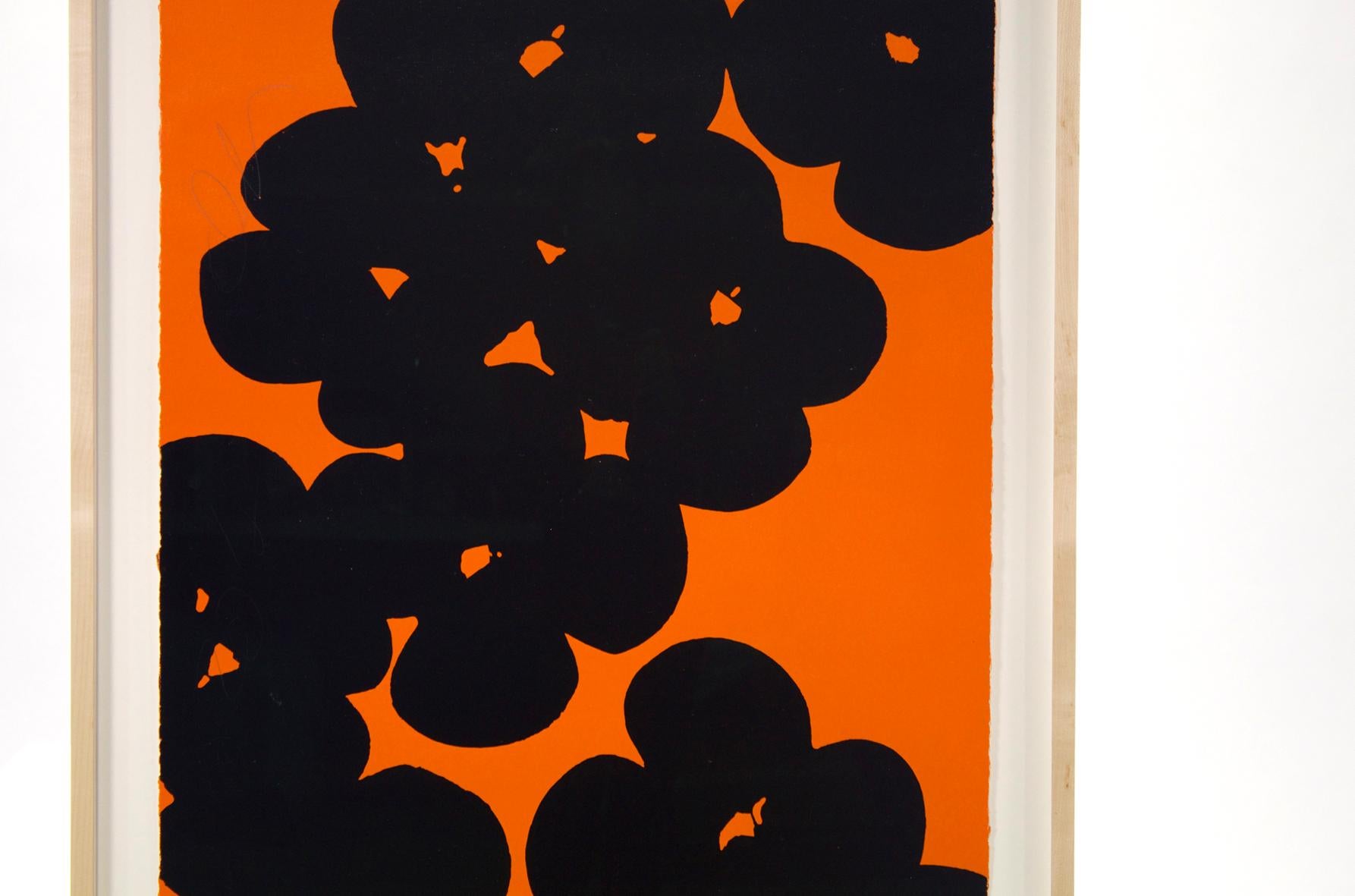 Contemporary Donald Sultan Black on Orange, 2018 For Sale