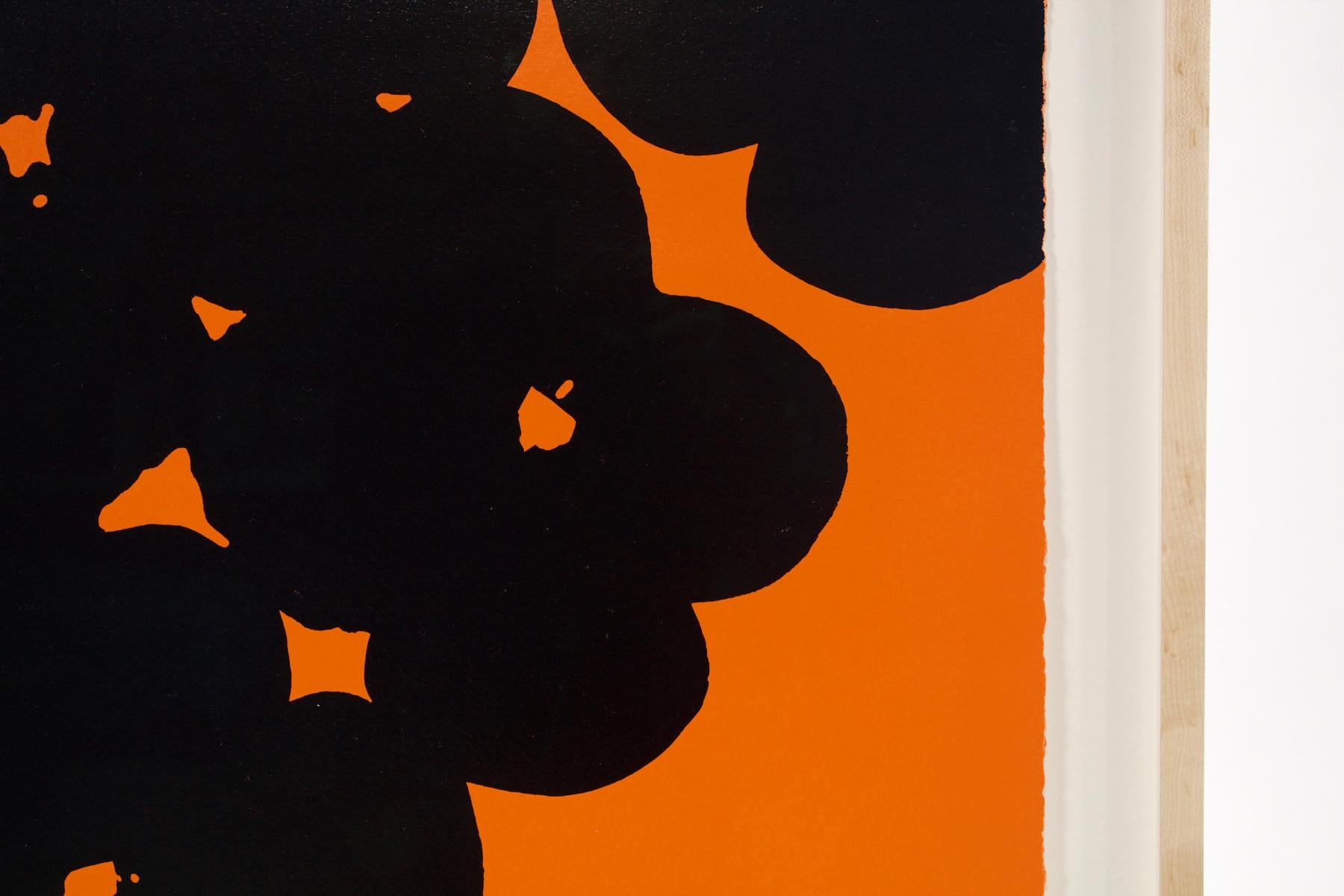 Paper Donald Sultan Black on Orange, 2018 For Sale