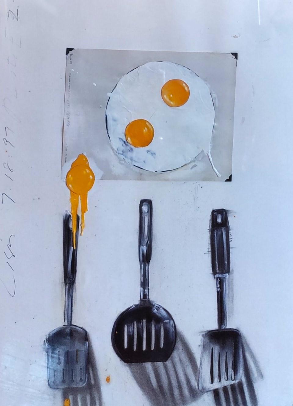 No More Eggs to Fry - Mixed Media Art by Donald Sultan