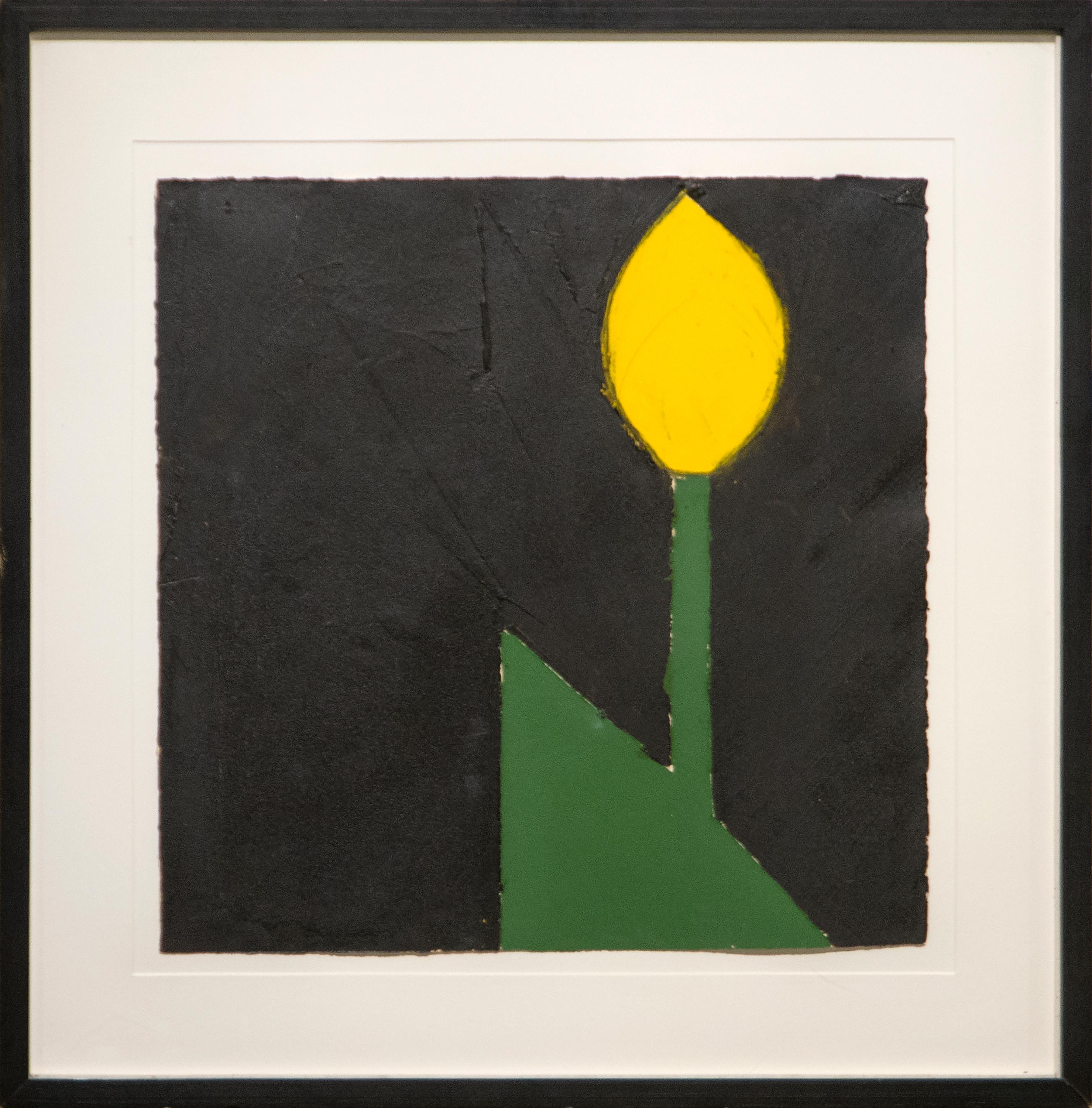 Yellow Tulip #18 - Painting by Donald Sultan