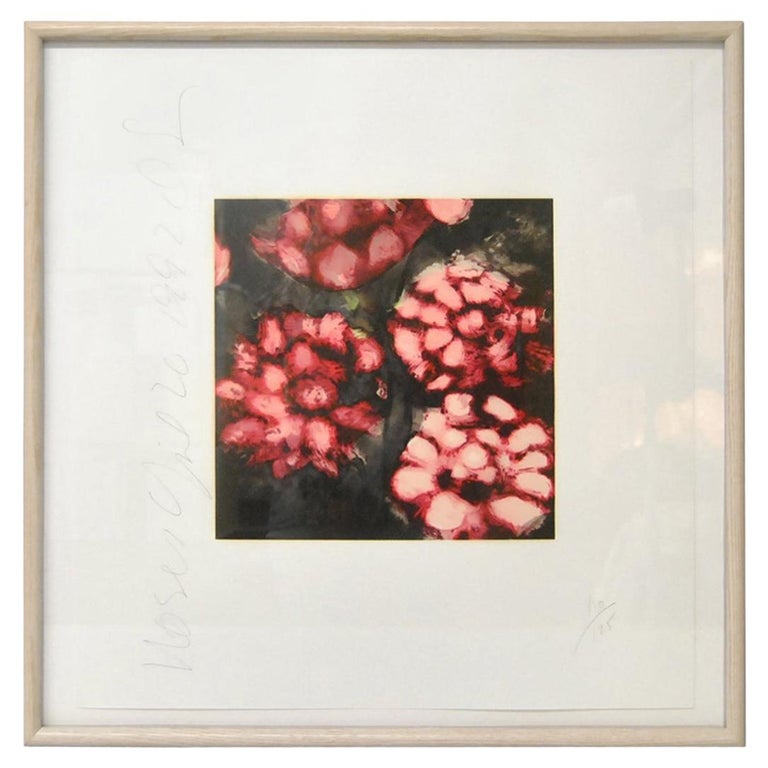 Donald Sultan Print "Red Roses" Signed and Numbered 110/125, 1992 For Sale