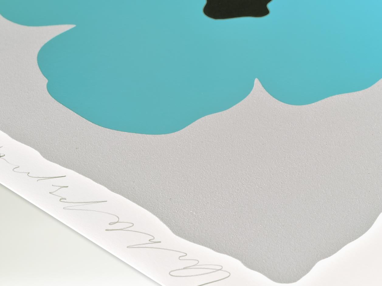 Artist: Donald Sultan
Title: Aqua Double Poppies
Portfolio: Double Poppies
Medium: Silkscreen with enamel inks, flocking, and sand on Rising 4-ply museum board
Date: 2025
Edition: 9/25
Frame Size: 55 1/4