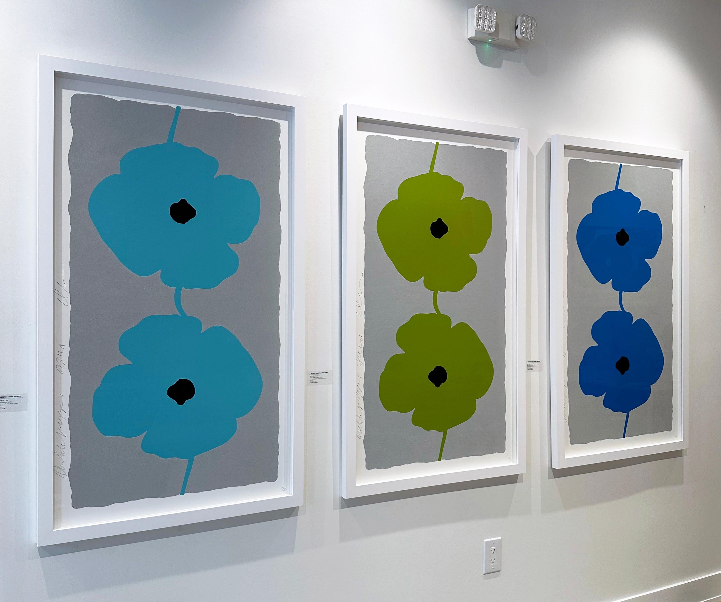 Aqua Double Poppies For Sale 2