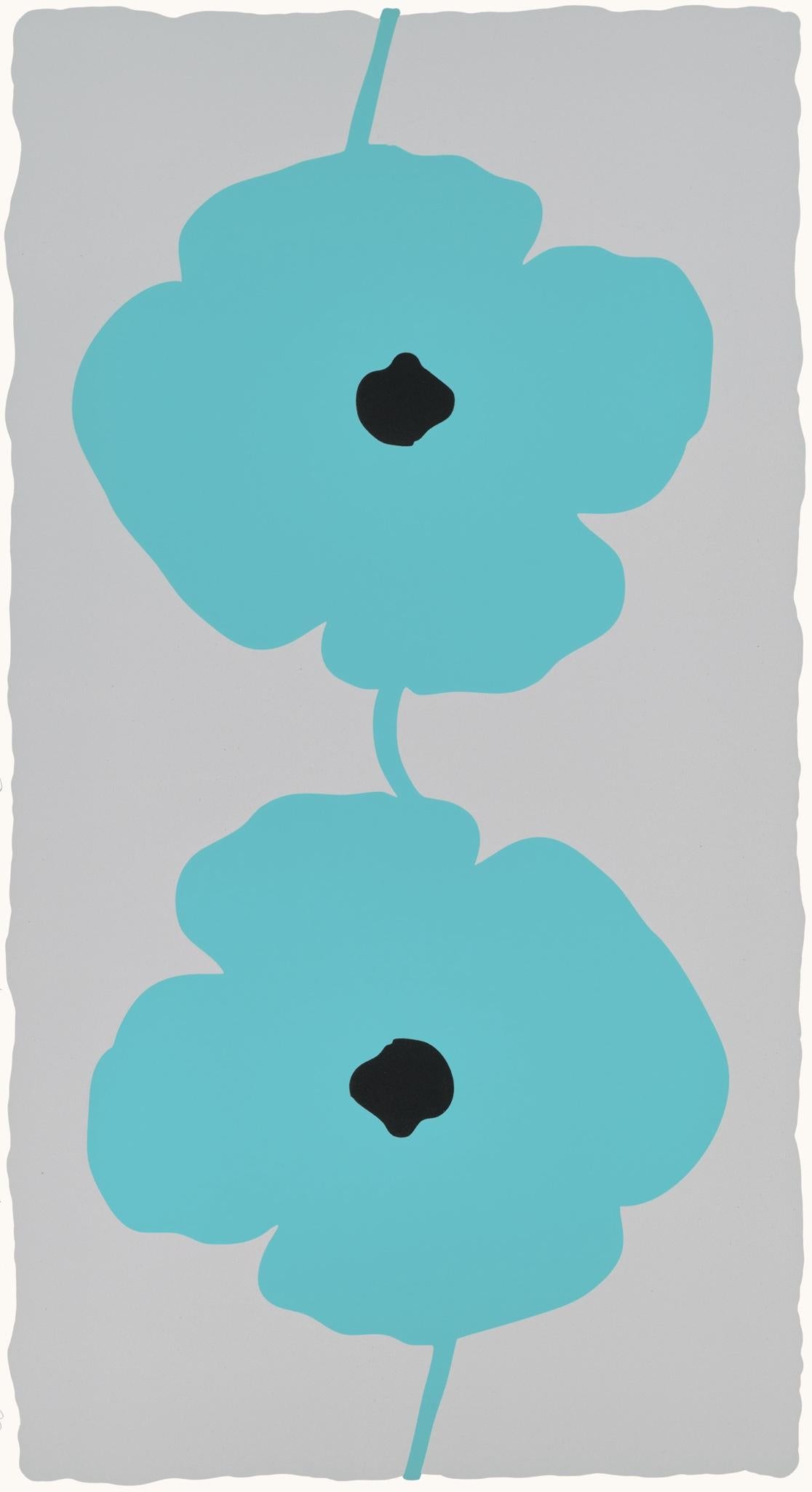Aqua Double Poppies