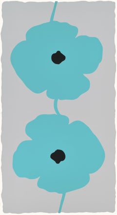 Aqua Double Poppies
