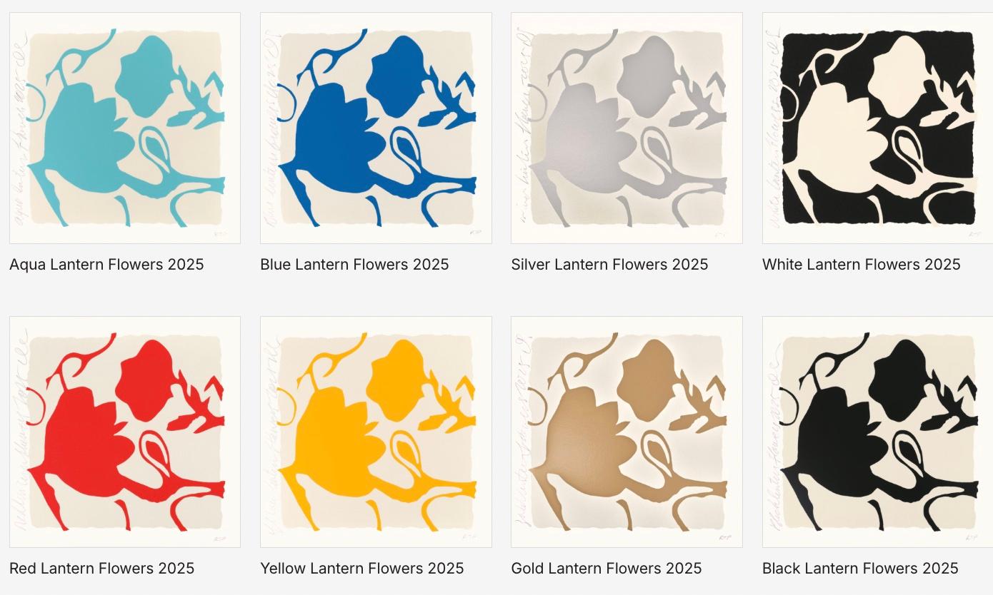 Aqua Lantern Flowers 2025 - Print de Donald Sultan