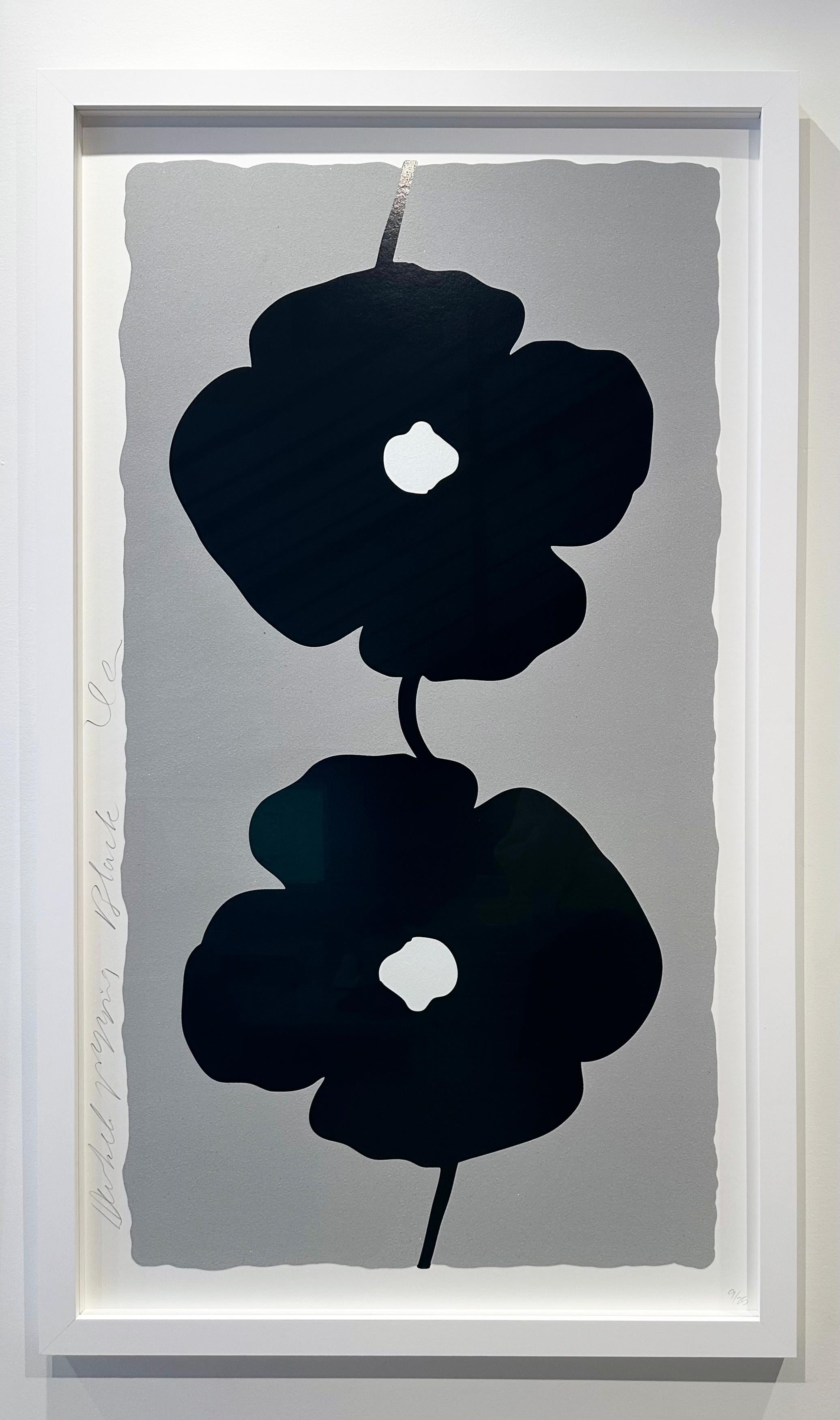 Black Double Poppies - Print by Donald Sultan