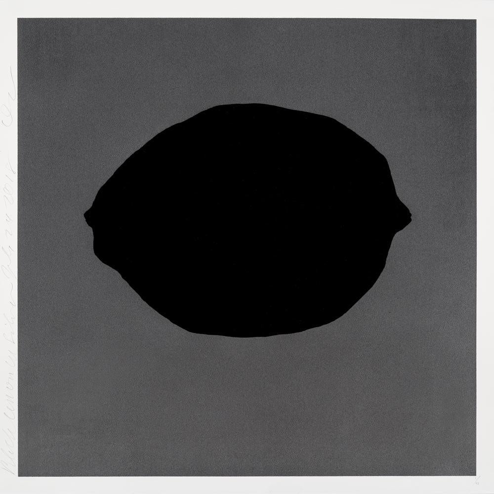 BLACK LEMON ON SILVER, JULY 24 2018 - Print by Donald Sultan