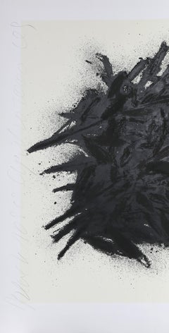 Black Roses, Abstract Screenprint by Donald Sultan