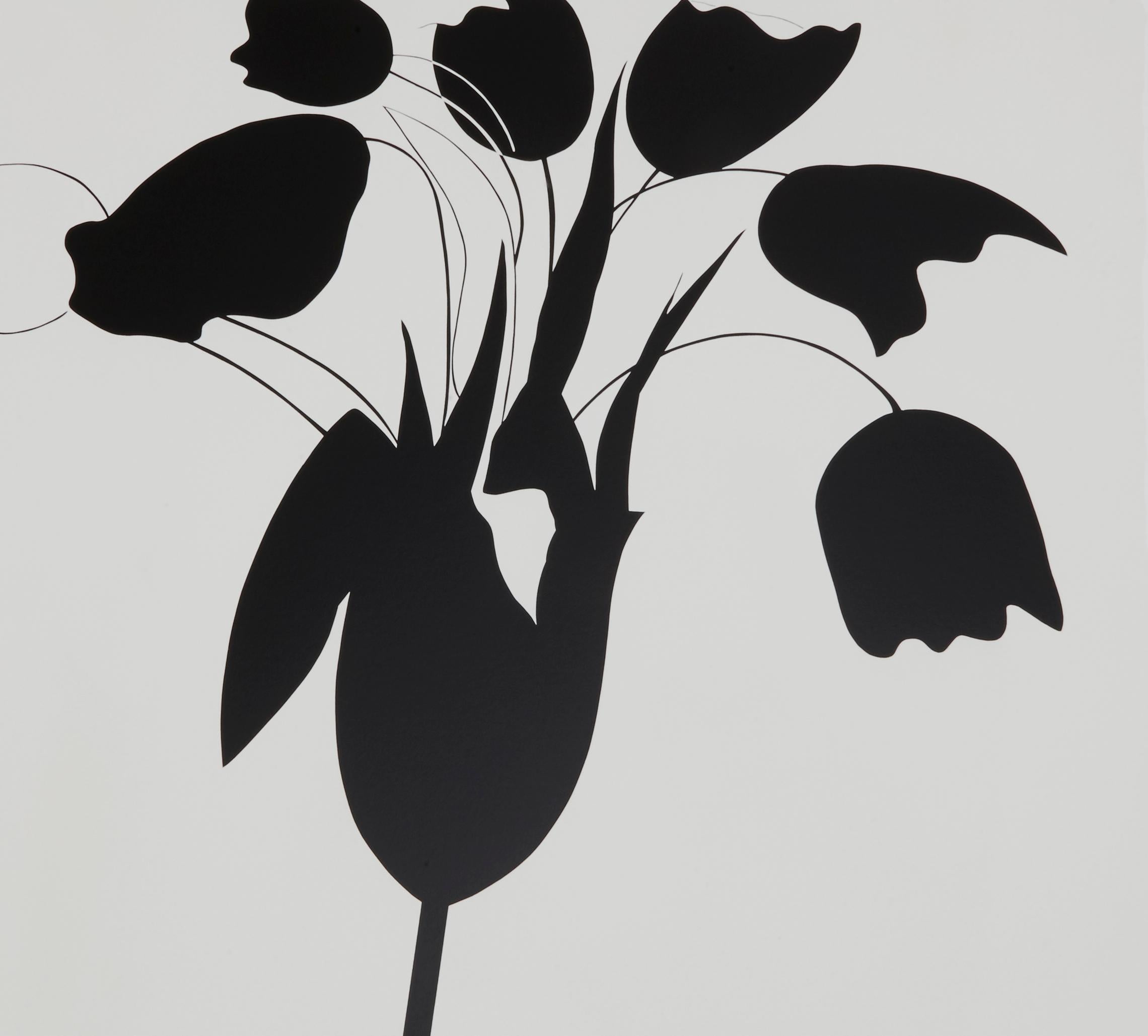 Schwarze Tulpen und Vase – zeitgenössisch, 21. Jahrhundert, Siebdruck, limitierte Auflage im Angebot 1