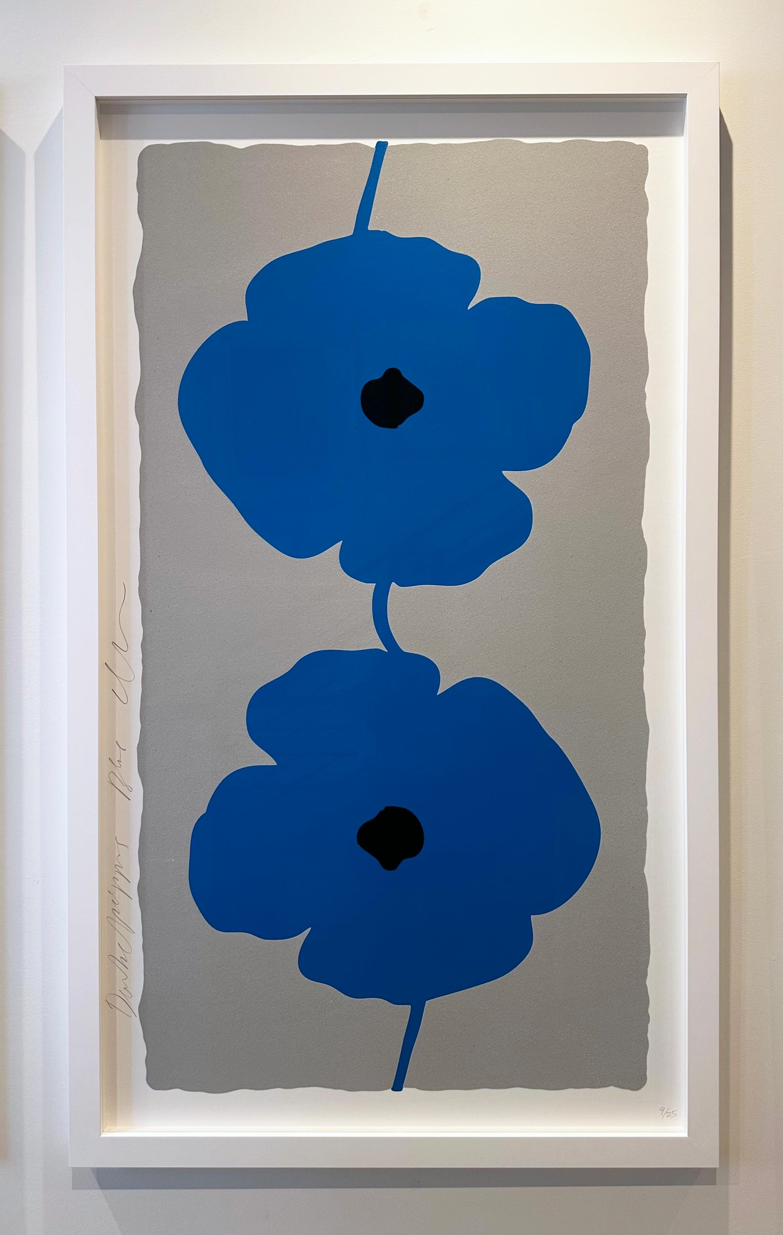 Blue Double Poppies - Print by Donald Sultan