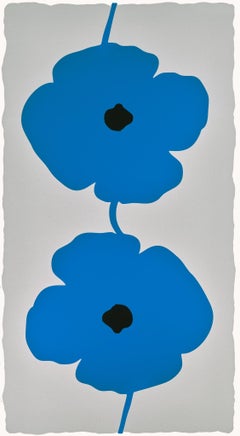 Blue Double Poppies