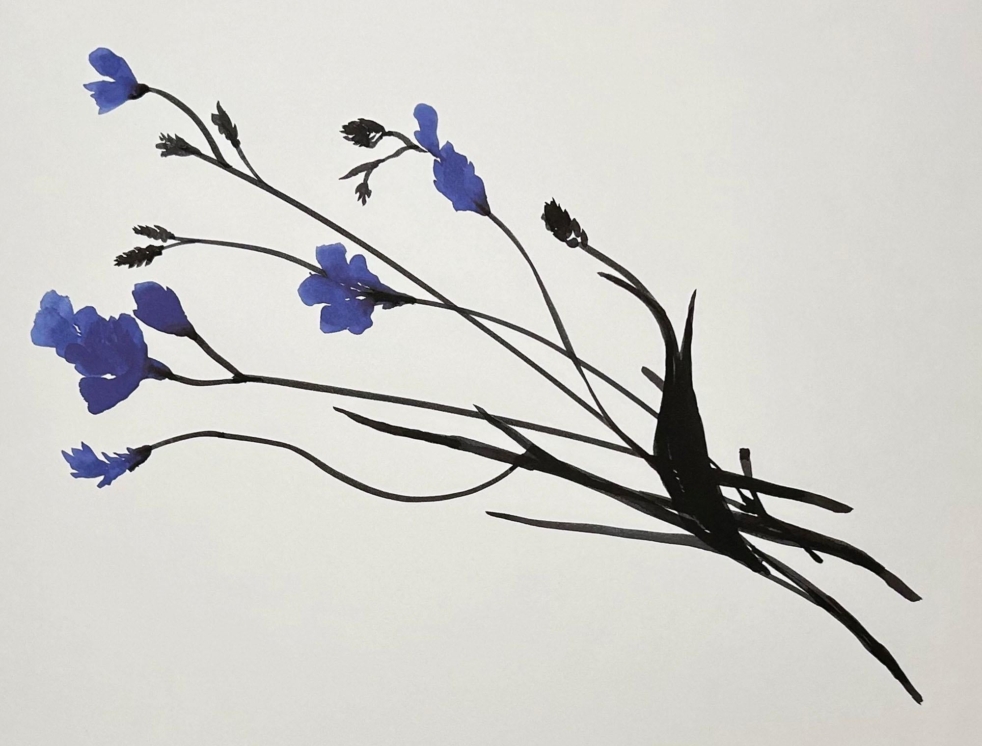 Donald Sultan Print – Blue Freesia, June 13, 2024