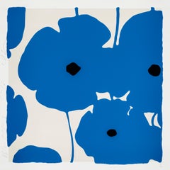 Blue Poppies Color silkscreen , enamel inks, flocking