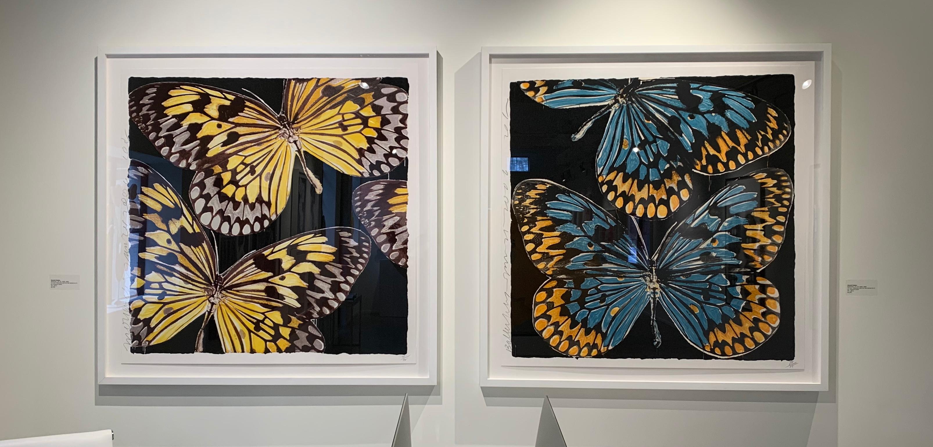 Butterflies, Donald Sultan, 20-color silkscreen with flocking For Sale 1