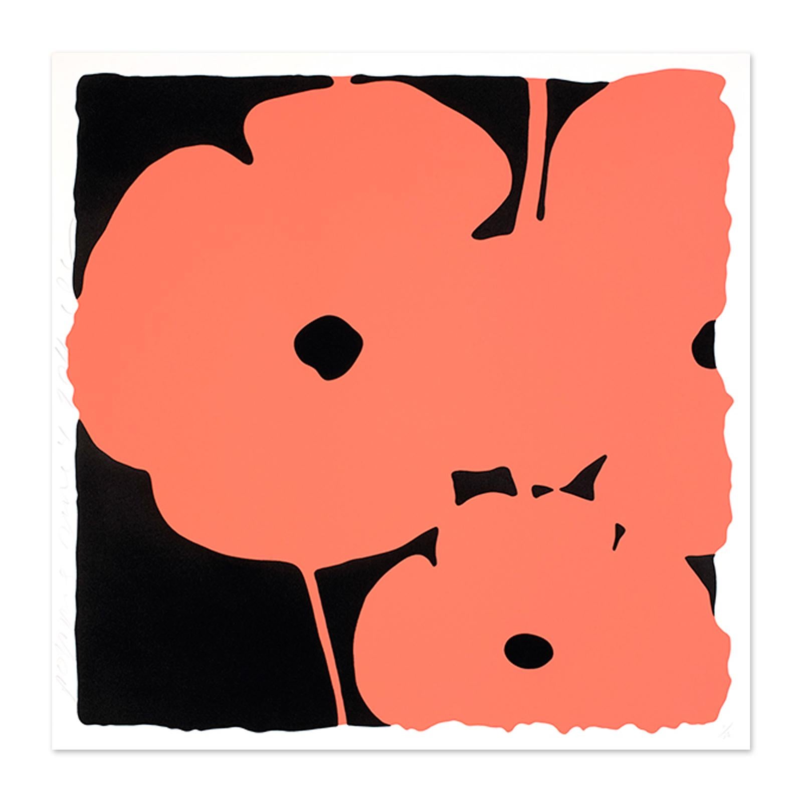 Donald Sultan Still-Life Print - Coral Poppies, Silkscreen with Enamel Inks, Pop Art, Contemporary Art, Flowers