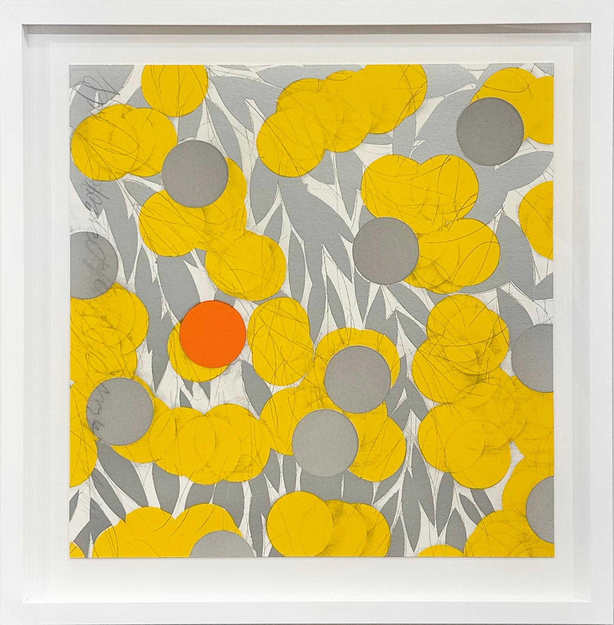 Artist:  Sultan, Donald
Title:  Mimosa with Orange, April 24, 2024
Series:  Mimosas
Date:  2024
Medium:  Color silkscreen with enamel inks and sand on 4-ply museum board
Unframed Dimensions:  22" x 22"
Signature:  Signed
Edition:  7&8/50
Publisher: