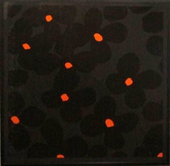 Donald Sultan, Orange & Black , 2011 Screenprint with Hand Applied Silica
