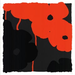 Donald Sultan-Red & Black Poppies II-24" x 24"-Serigraph-2007-Contemporary-Black