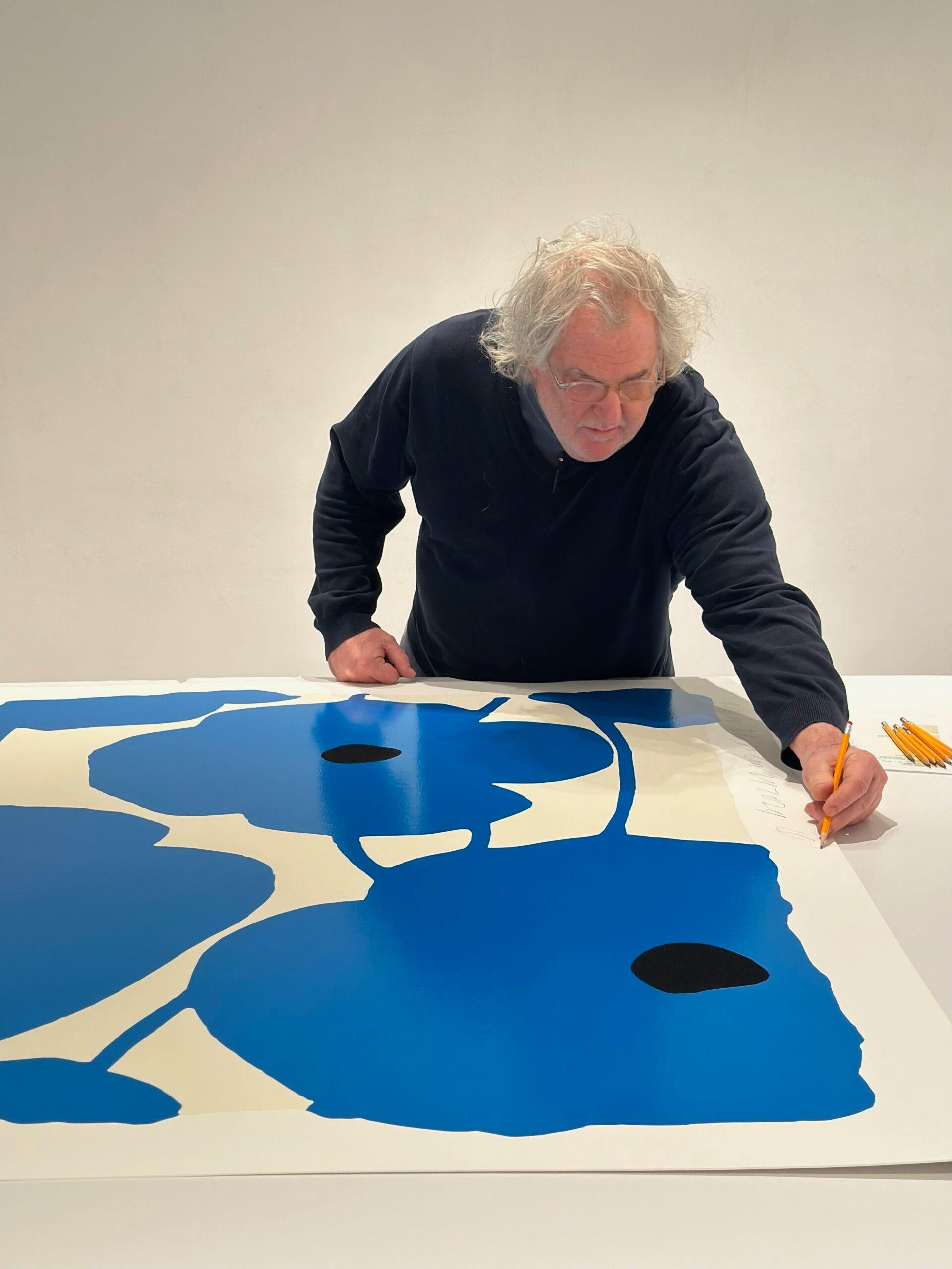Donald Sultan 'Seven Blues Jan. 24, 2024' - Limited Edition Silkscreen For Sale 3