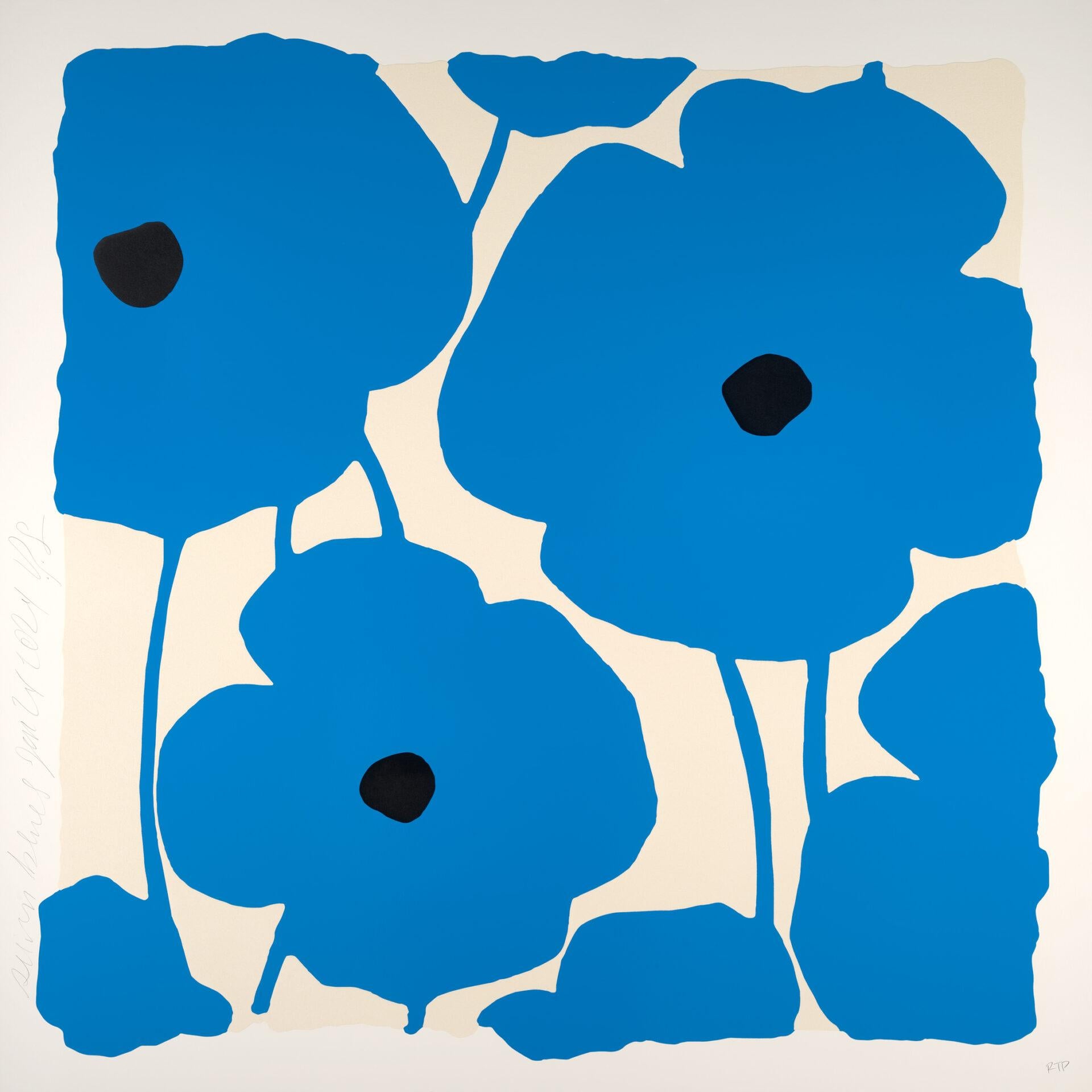 Donald Sultan's 'Seven Blues Jan. 24, 2024' is a masterful color silkscreen featuring enamel inks, flocking, and tar-like textures, limited to an edition of 30. 

Donald Sułtan
Seven Blues Jan. 24, 2024
2024
Color silkscreen with enamel inks,