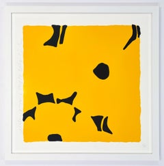 Donald Sultan, Signed, Abstract Floral, Bright, Yellow Poppies, Aug 17, 2022