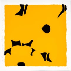 Donald Sultan, Signed, Abstract Floral, Bright, Yellow Poppies, Aug 17, 2022