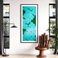 Donald Sultan Wallflower (Aqua and Dark Green) 2018 Sérigraphie signée de 12 exemplaires