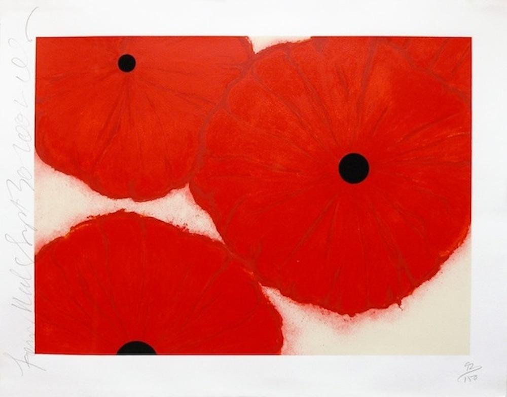 Donald Sultan Still-Life Print - Four Reds, Sept 30 2002