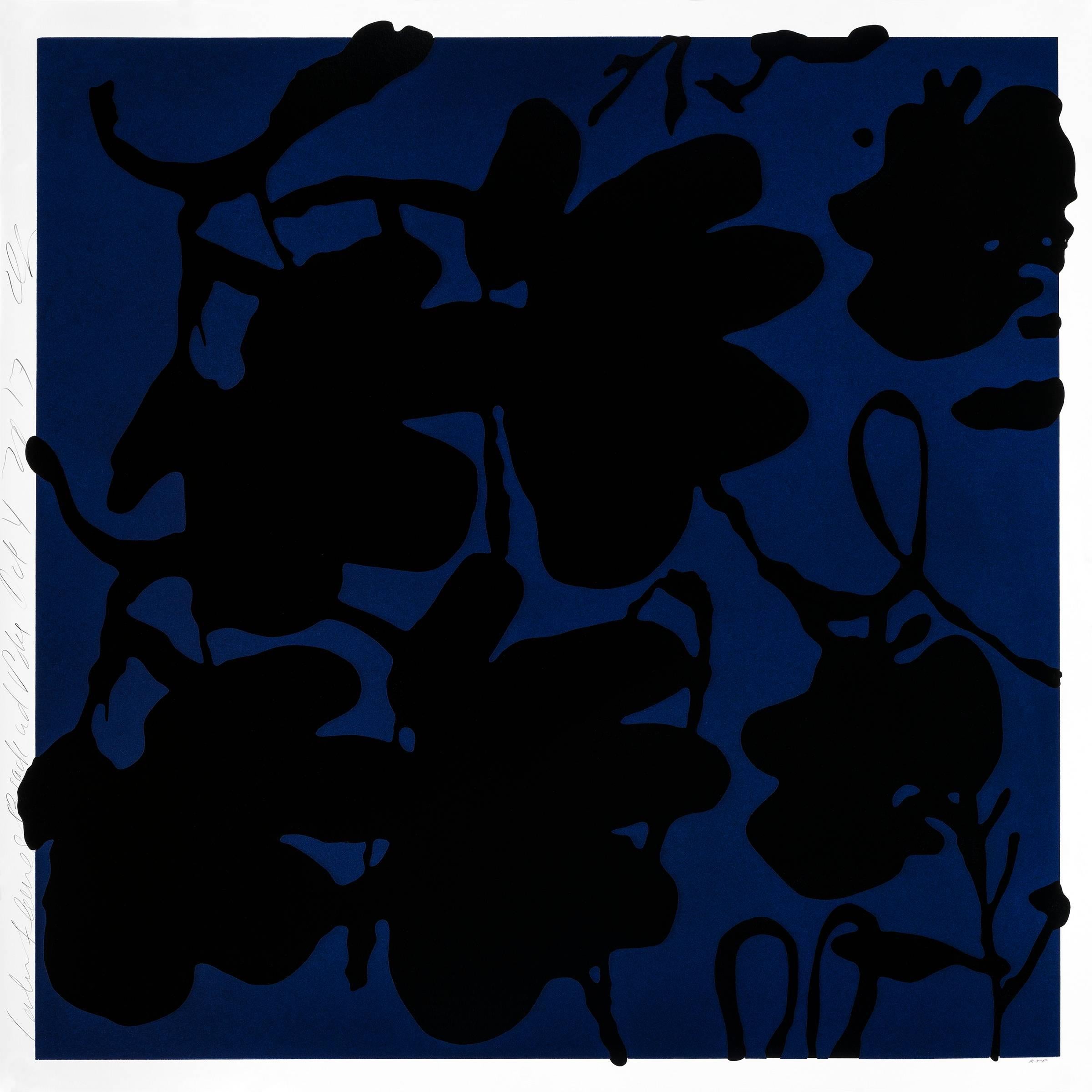 FIORI DI LANTERNA, NERO E BLU - Print di Donald Sultan