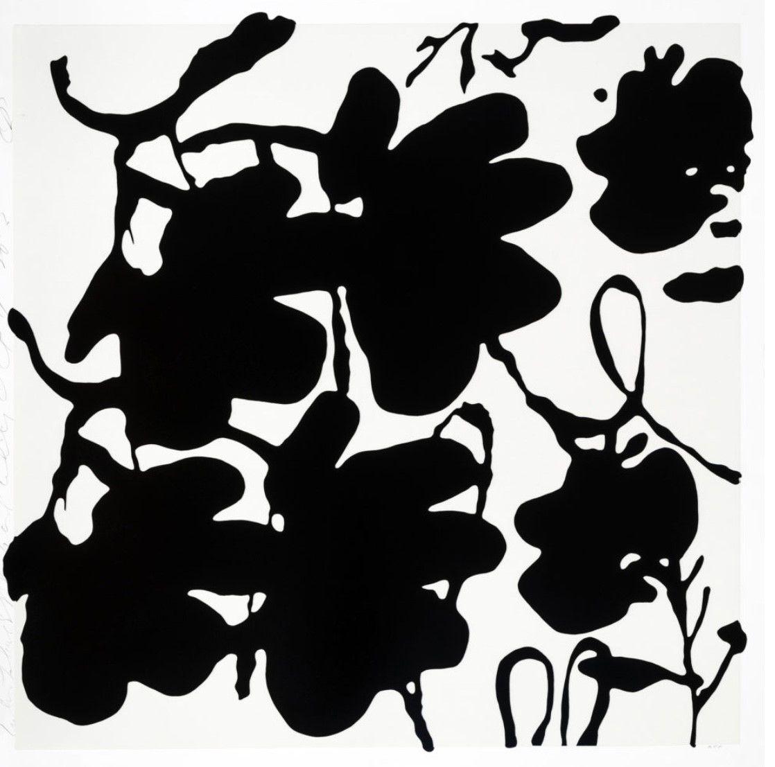 Donald Sultan Abstract Print - Lantern Flowers  BLACK AND WHITE, OCT 4, 2017