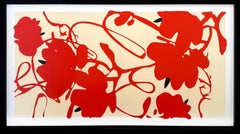Lantern Flowers, Feb 18, 2012, Huge Hand Signed Screen Print, 45 x 80 in. Framed