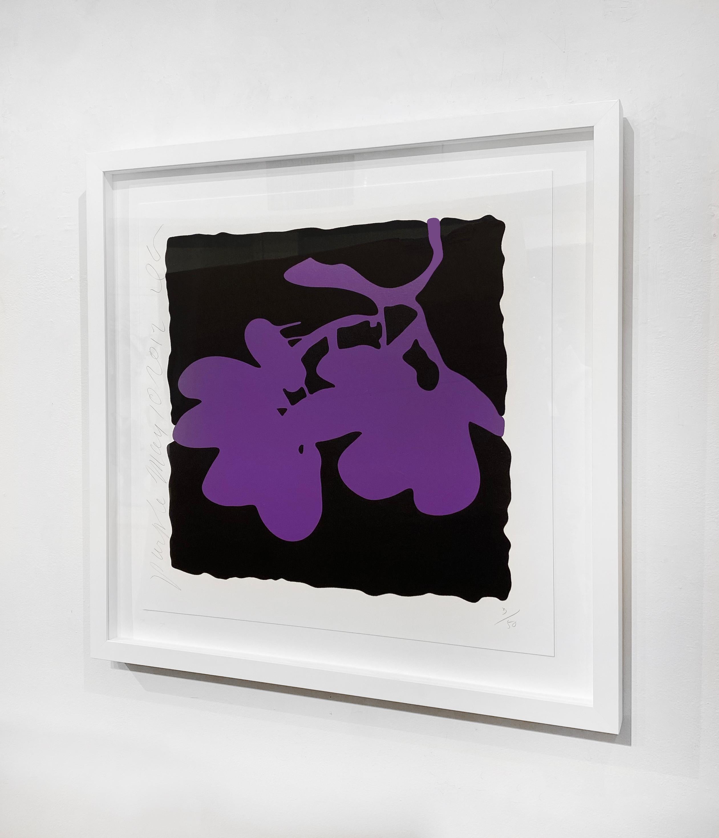 Lantern Flowers, May 10, 2012 - Purple - Contemporary Print by Donald Sultan
