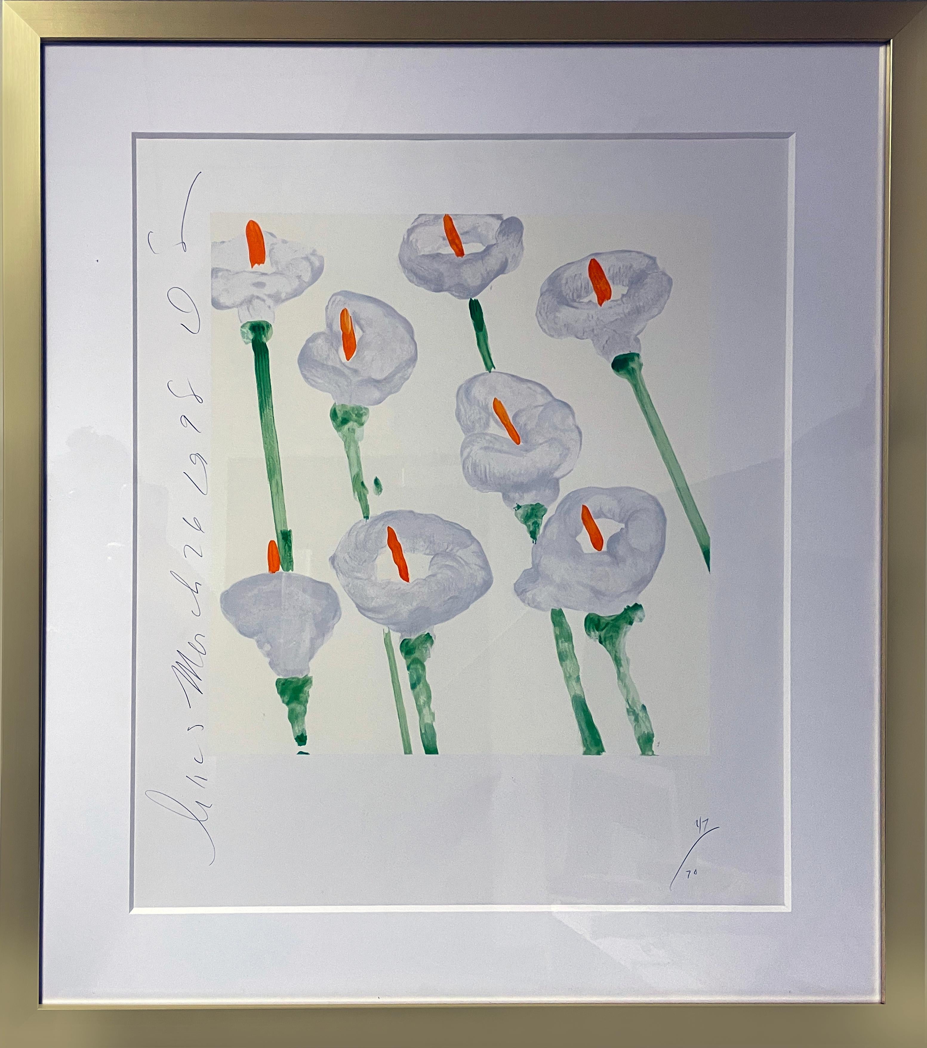 Donald K. Sultan
(b. 1951)

"Lilies"

Screenprint in colors on arches 88 wove paper, 1998
Sheet size 24 x 20 inches 
Ed. 47 of 70
Initialed, numbered, dated, and titled in pencil along edges
Published by Har-El Printers and Publishers, Jaffa,