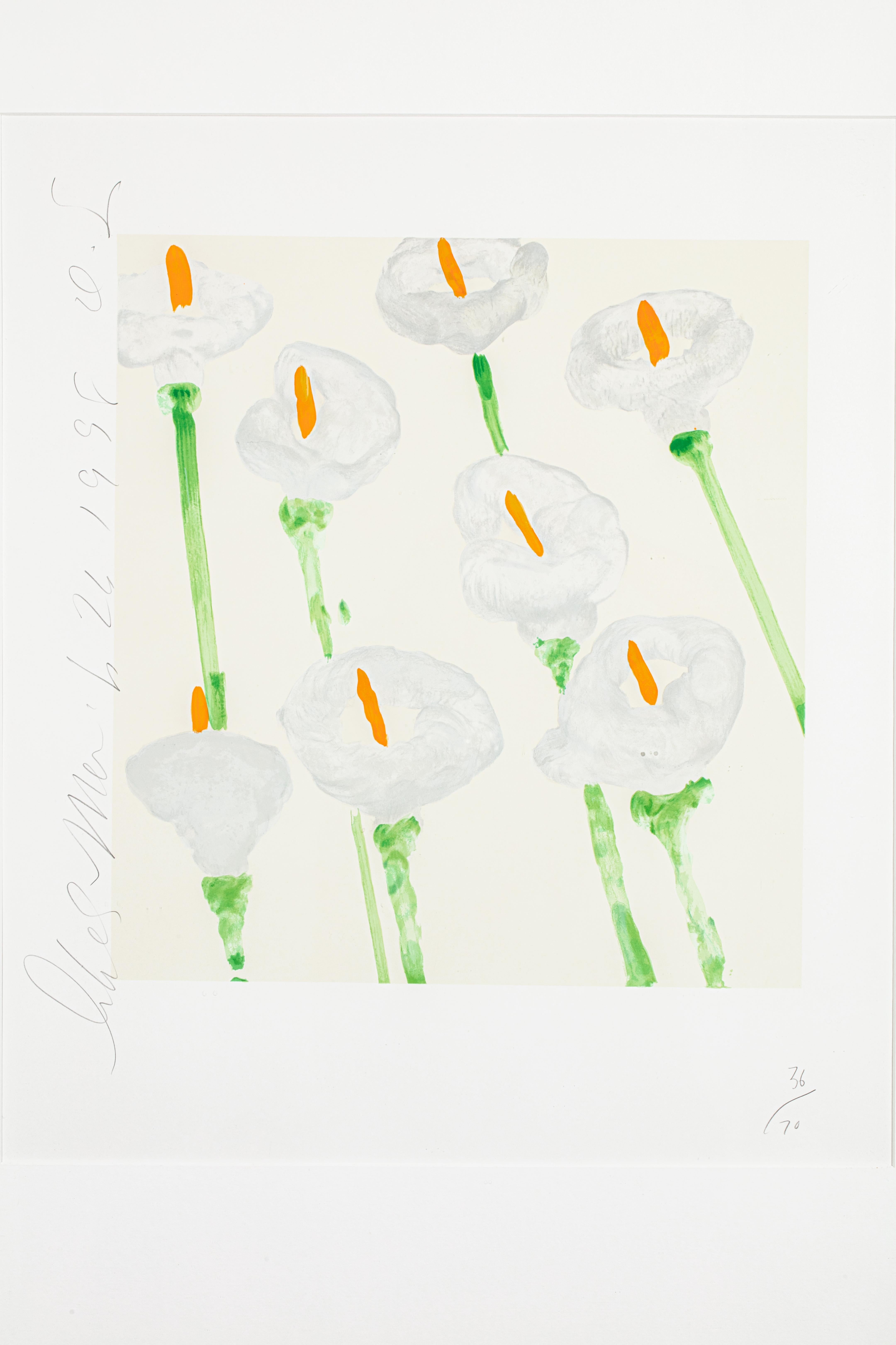 Lilies , 1998
Silkscreen
Framed Dimensions: 32 x 26 1/2 inches  (81.3 x 67.3 cm)  Sheet: 16.5 x 15.5 inches  (41.9 x 39.4 cm)
Edition 36/70