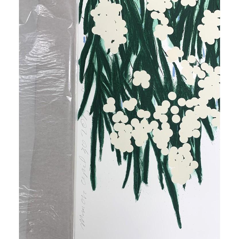 Mimosa, April 30 - Contemporary, 21st Century, Silkscreen, Mimosa, Flower, White 1