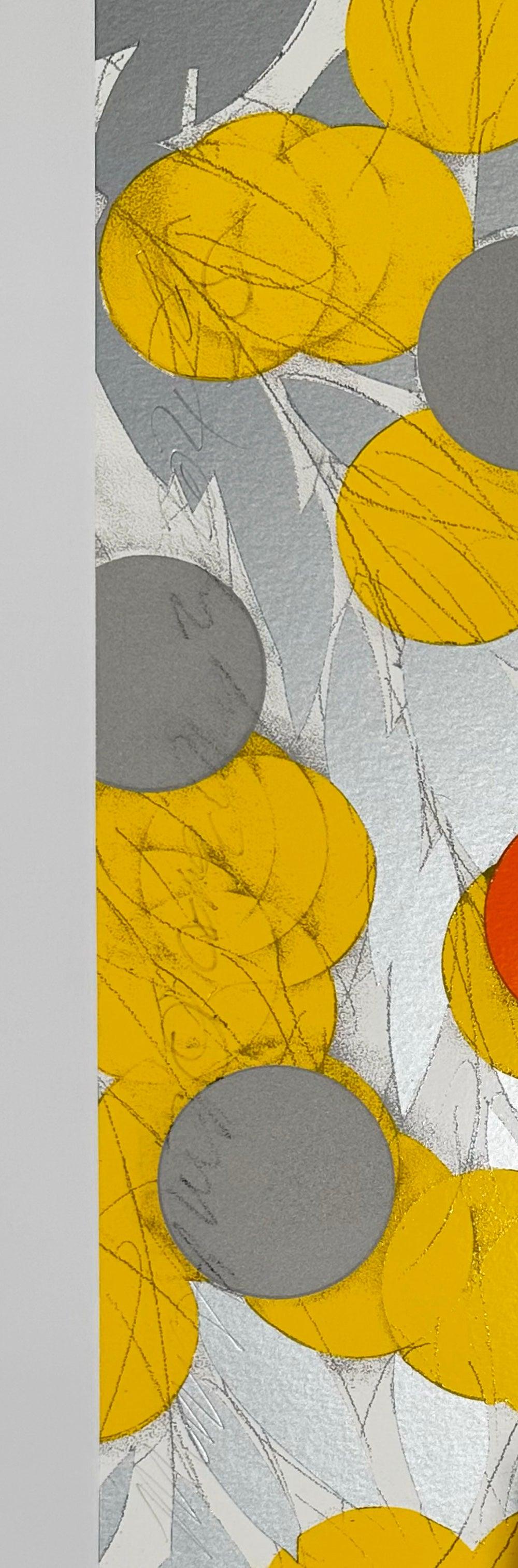 Artist: Donald Sultan
Title: Mimosa with Orange, April 24, 2024
Portfolio: 2024 Mimosa (Details Suite)
Medium: Color silkscreen with enamel inks, graphite powders, and sand on 4-ply museum board
Date: 2024
Edition: 14/50
Sheet Size: 22